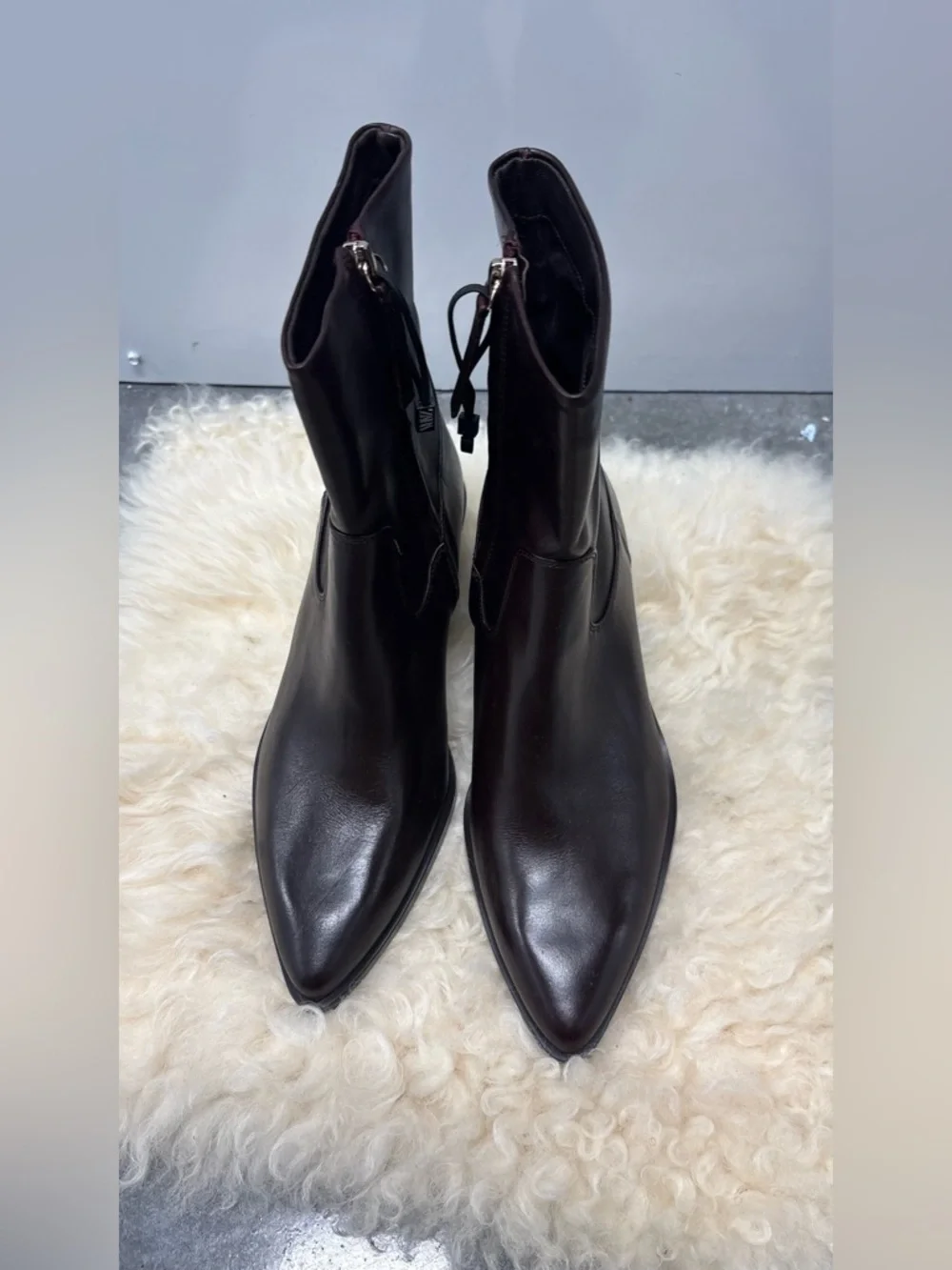 Zara 100% leather cowboy ankle boots - Picture 7 of 11